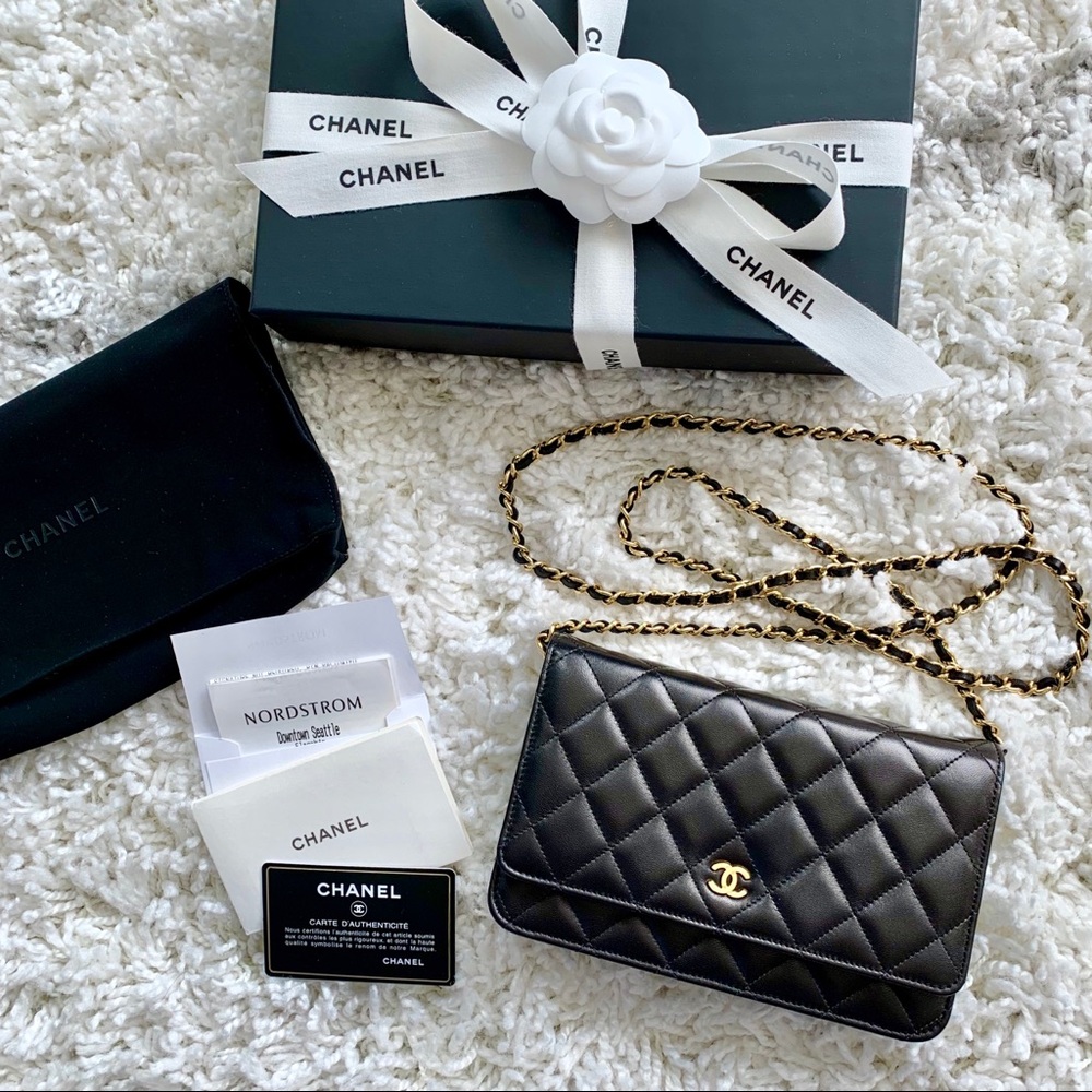SOLD ❌ Brand New Chanel Black Lambskin GHW WOC